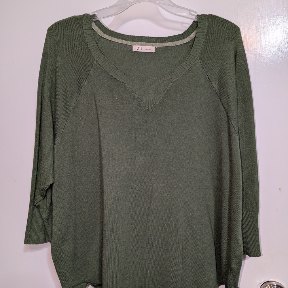 Olive Green Women's Crew Neck Sweater